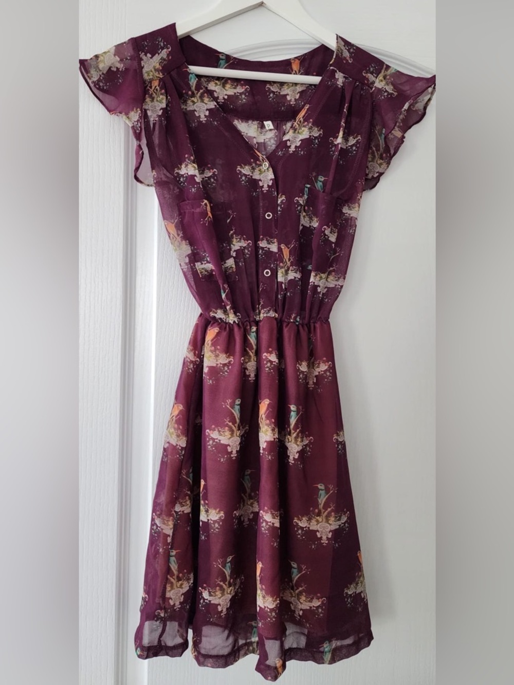 Chiffon Bird Print Dress